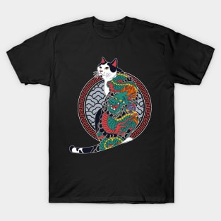 yakuza japanese tattoo cat T-Shirt